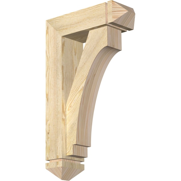 Ekena Millwork Imperial Arts and Crafts Rough Sawn Bracket w/ Offset Brace, Douglas Fir, 6"W x 18"D x 30"H BKT0604X18X30IMP03RDF - main
